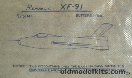 KR Models 1/72 Republic XF-91 Butterfly Tail Variant plastic model kit